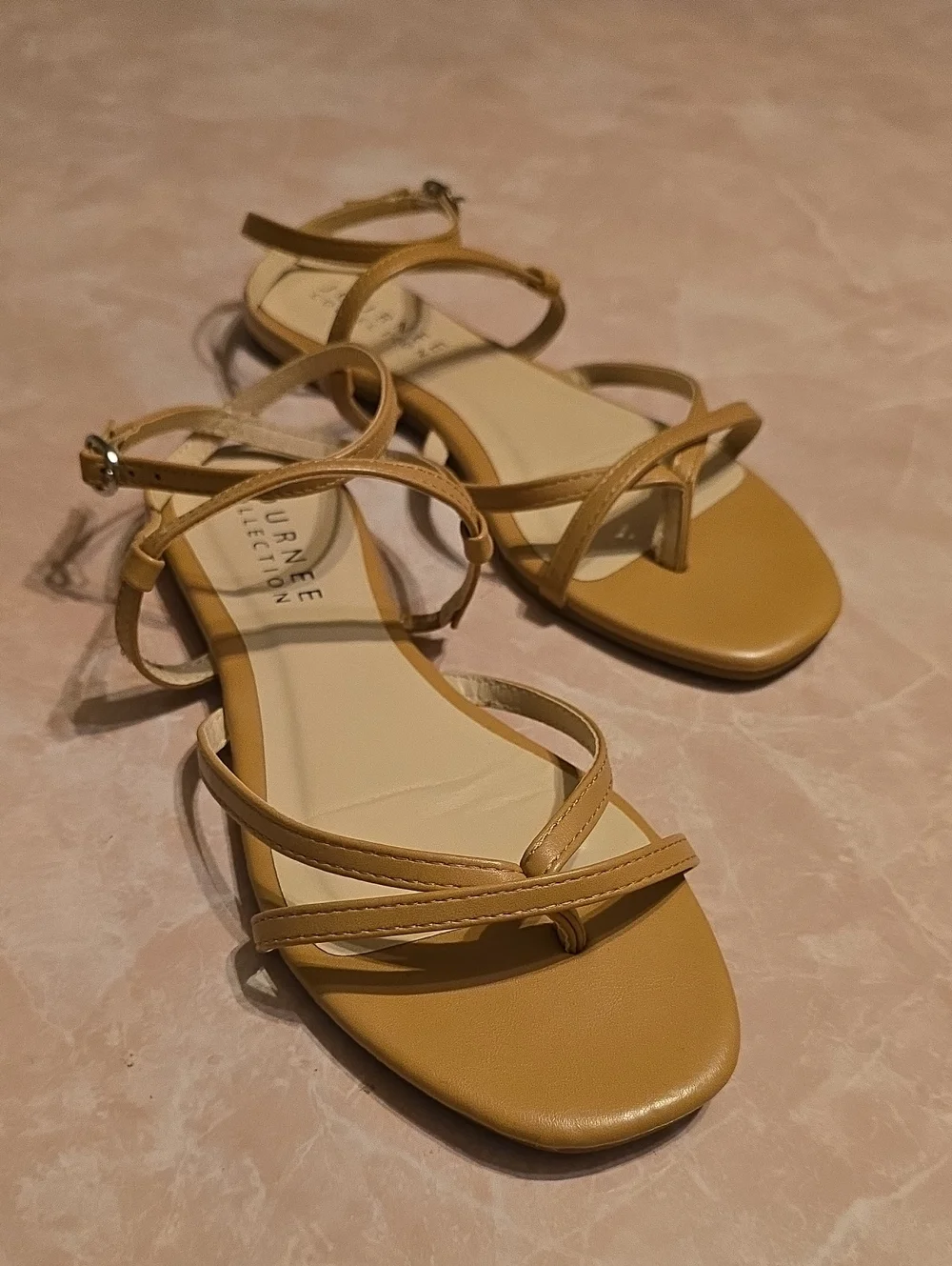 Journee Collection Beige/Tan Strappy Square-Toe Sandals